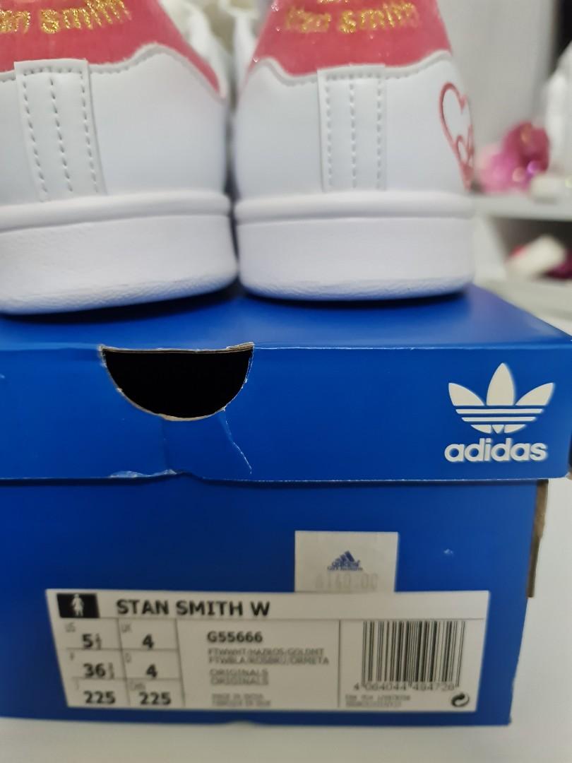 Brand New Stan Smith W G55666 with Pink Adidas Heart Logo Women s Fashion Footwear Sneakers on Carousell