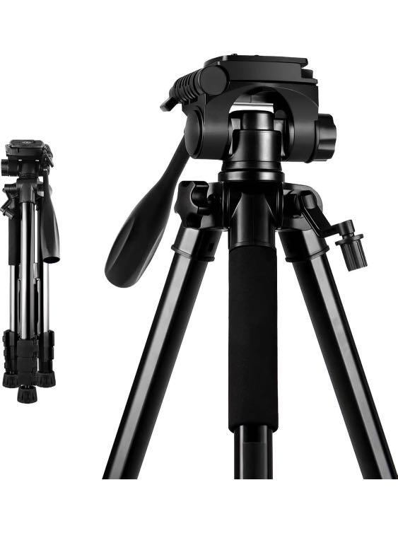 Albott Camera Tripod,60 Inch Compact Travel DSLR SLR Lightweight Aluminum Professional Tripods with Phone Stand for Canon,Nikon,Sony,Samsung,Olympus 