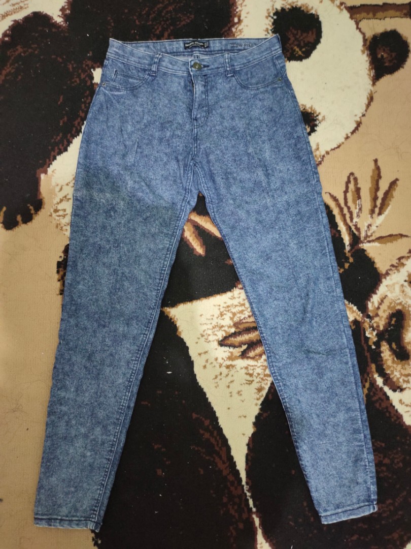 Celana Acid Wash Denim Bershka Dark 