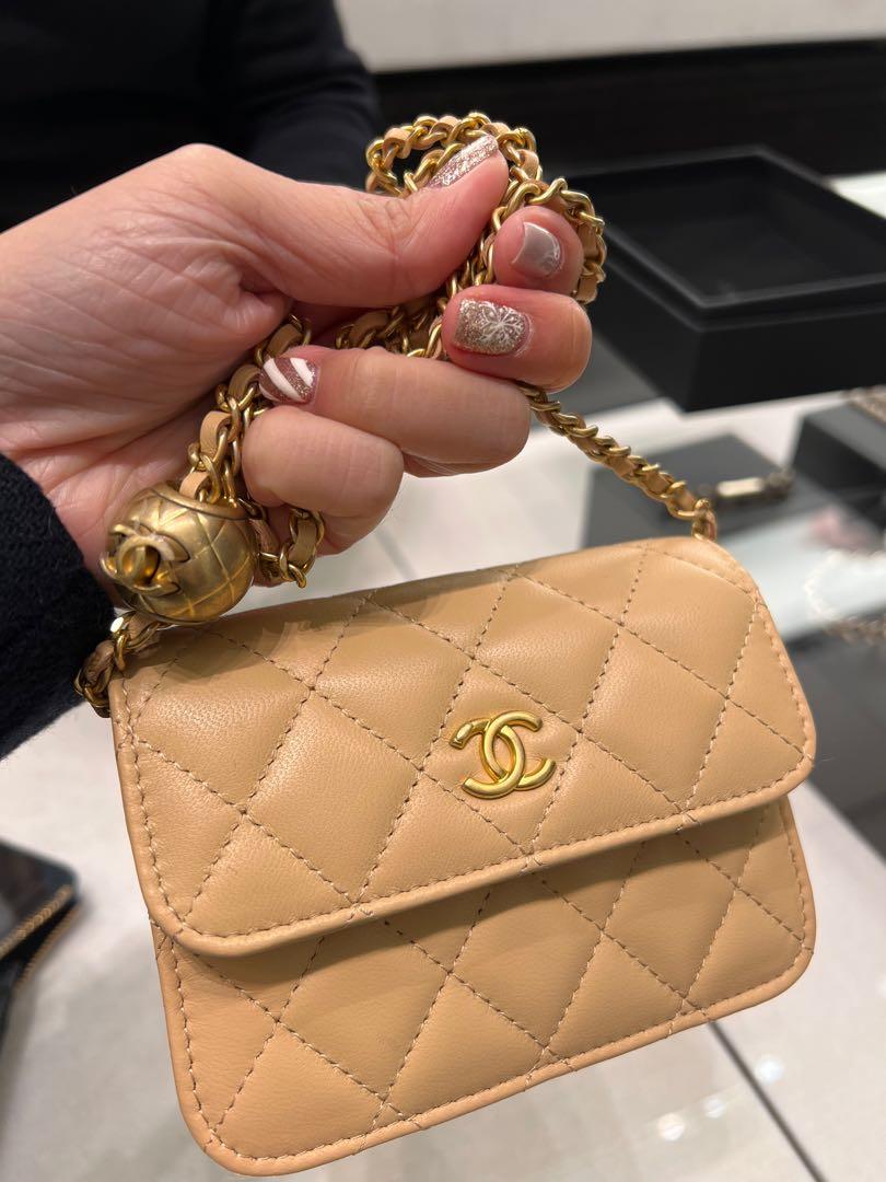 Chanel 22C Clutch With Chain Pearl Crush Belt Bag