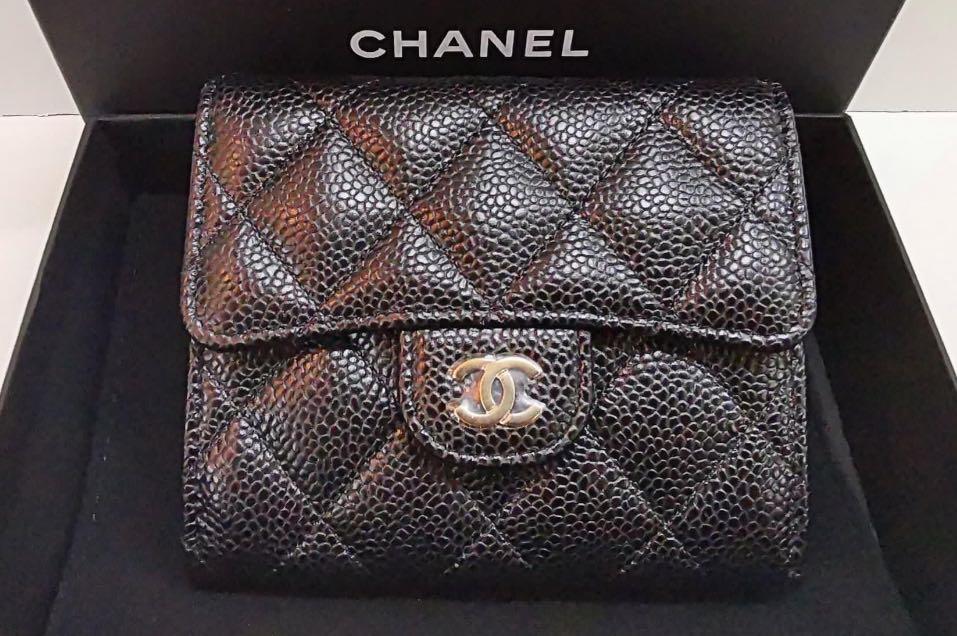 Chanel Classic Small Flap Wallet Black Ap0231 Caviar Leather