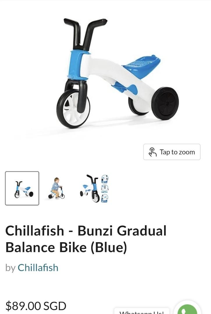 Chillafish Bunzi Gradual Balance Bike Blue Babies Kids Infant Playtime on Carousell