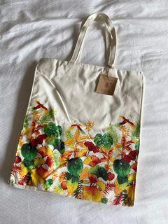 Clarins CL Fall Winter Collection China Tote Bag 2019 Canvas Flower Plant Birds Colourful Print Design Free Gift
