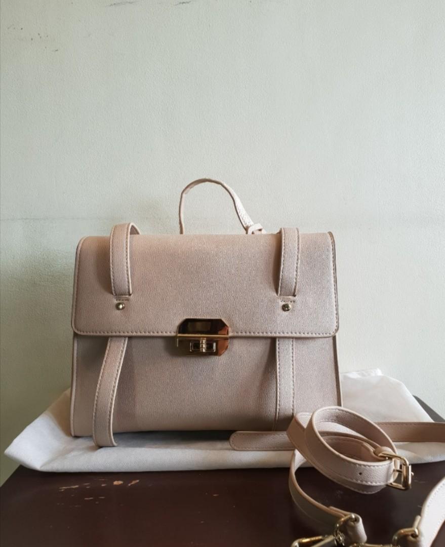 Cln two way white with gold, Women's Fashion, Bags & Wallets, Cross-body  Bags on Carousell