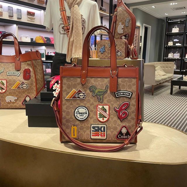 coach tote with patches