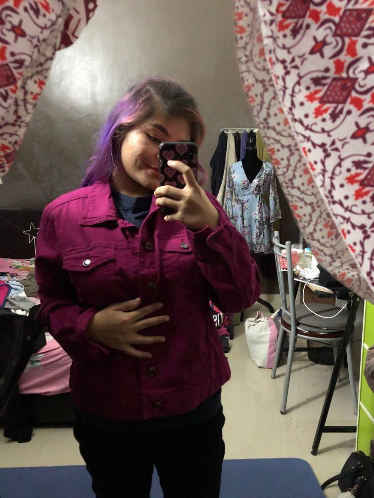 dark purple jean jacket