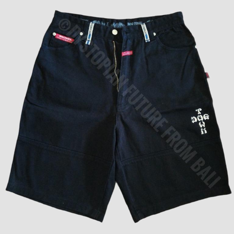 Vintage Dogtown Black Dragon Denim Jeans Short Pants Jorts, Fesyen
