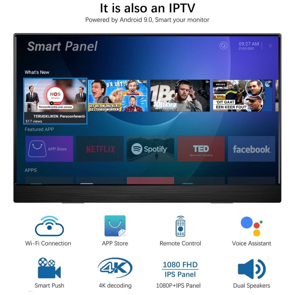 Egobas Smart Portable Monitor (touch screen), TV & Home Appliances, TV