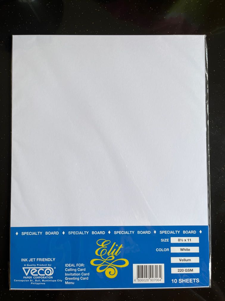 Elit Vellum Board (10 pcs), Hobbies & Toys, Stationary & Craft