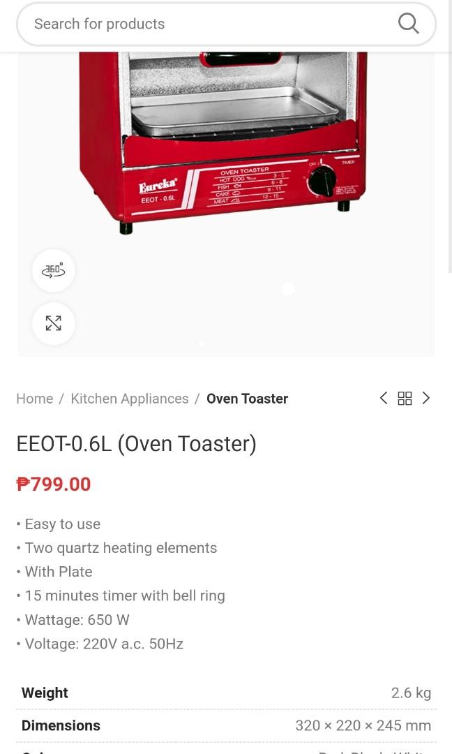 Eureka Oven Toaster 0.6L, Furniture & Home Living, Bathroom & Kitchen