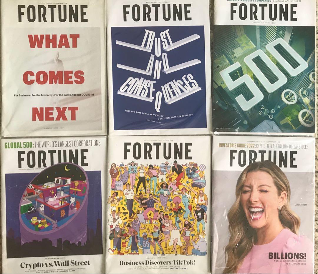 Feb21-Jan22 Fortune magazine issues Global 500 Investors guide, Hobbies &  Toys, Books & Magazines, Magazines on Carousell