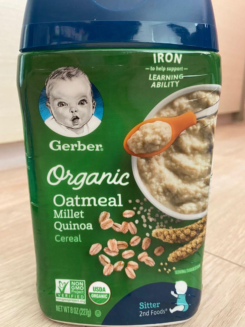 Gerber organic oatmeal millet quinoa cereal, Babies & Kids, Nursing