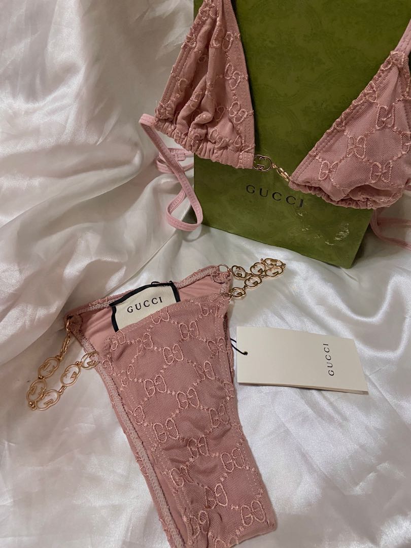 Pink gucci swimsuit 2 piece clearance