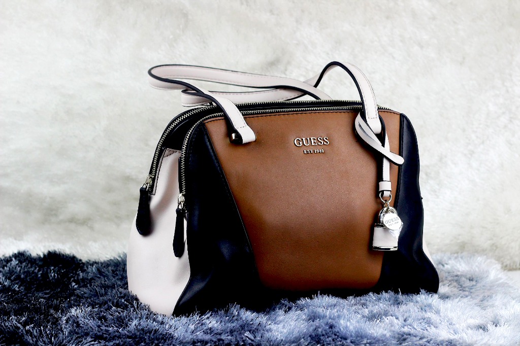 GUESS Shawna Cali Cognac Multi Color Faux Leather Crossbody
