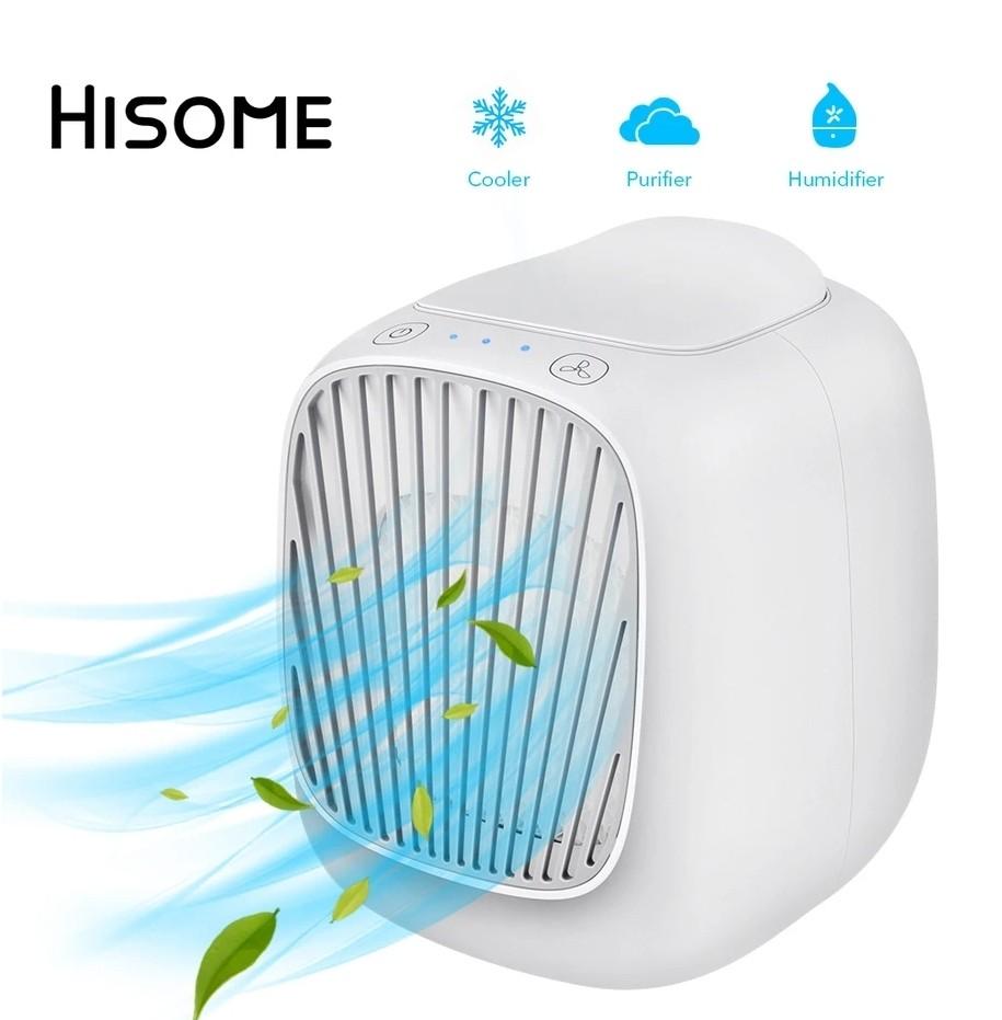 3 in 1 Portable Mini Air Condition Personal Space Air Cooler for Home and Office Air Cooler & Humidifier Fan & Purifier with 3 Adjustable Speeds Hisome Mini Air Cooler 