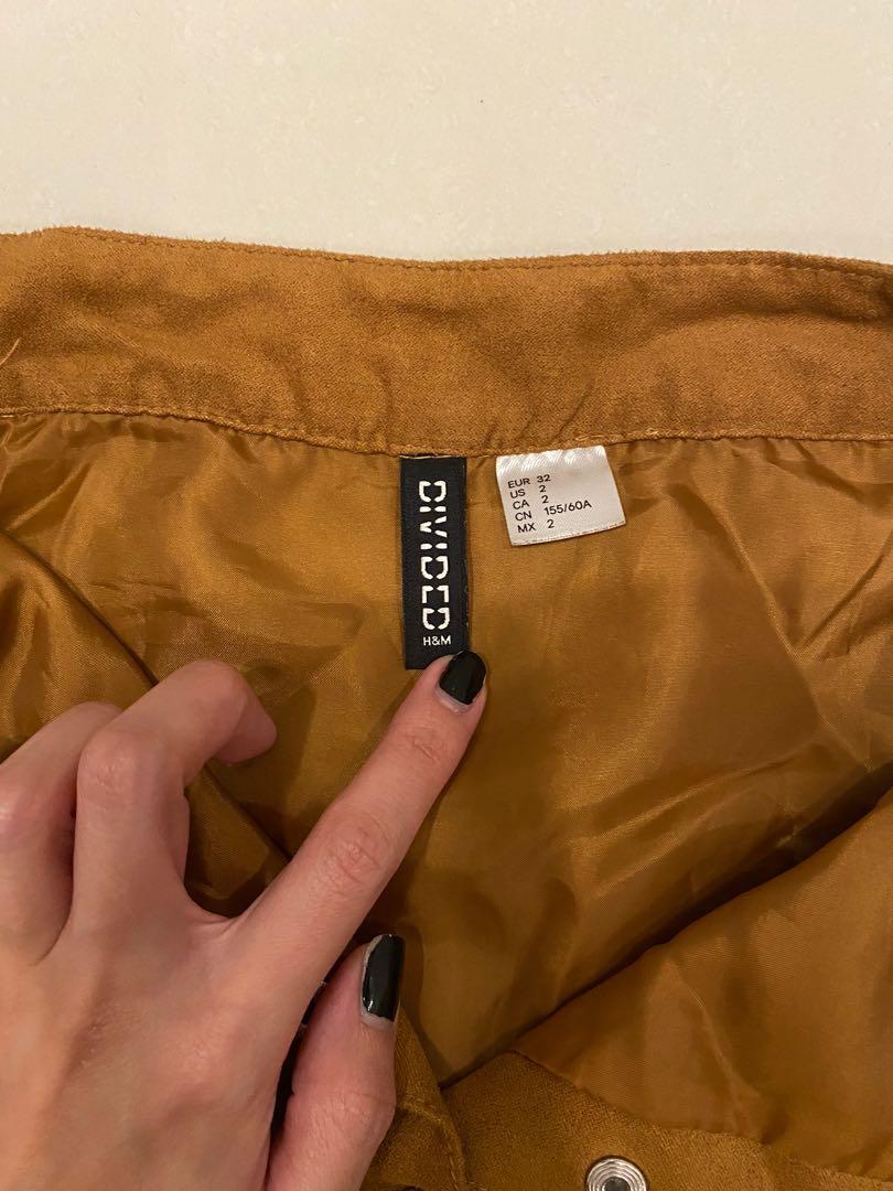 Faux suede skirt h&m cheap