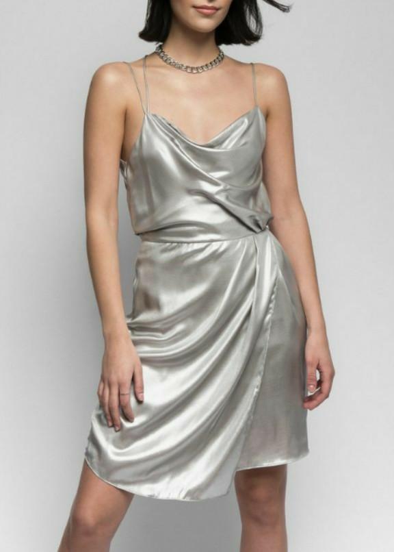 H\u0026M Shimmering Metallic Dress, Fesyen 