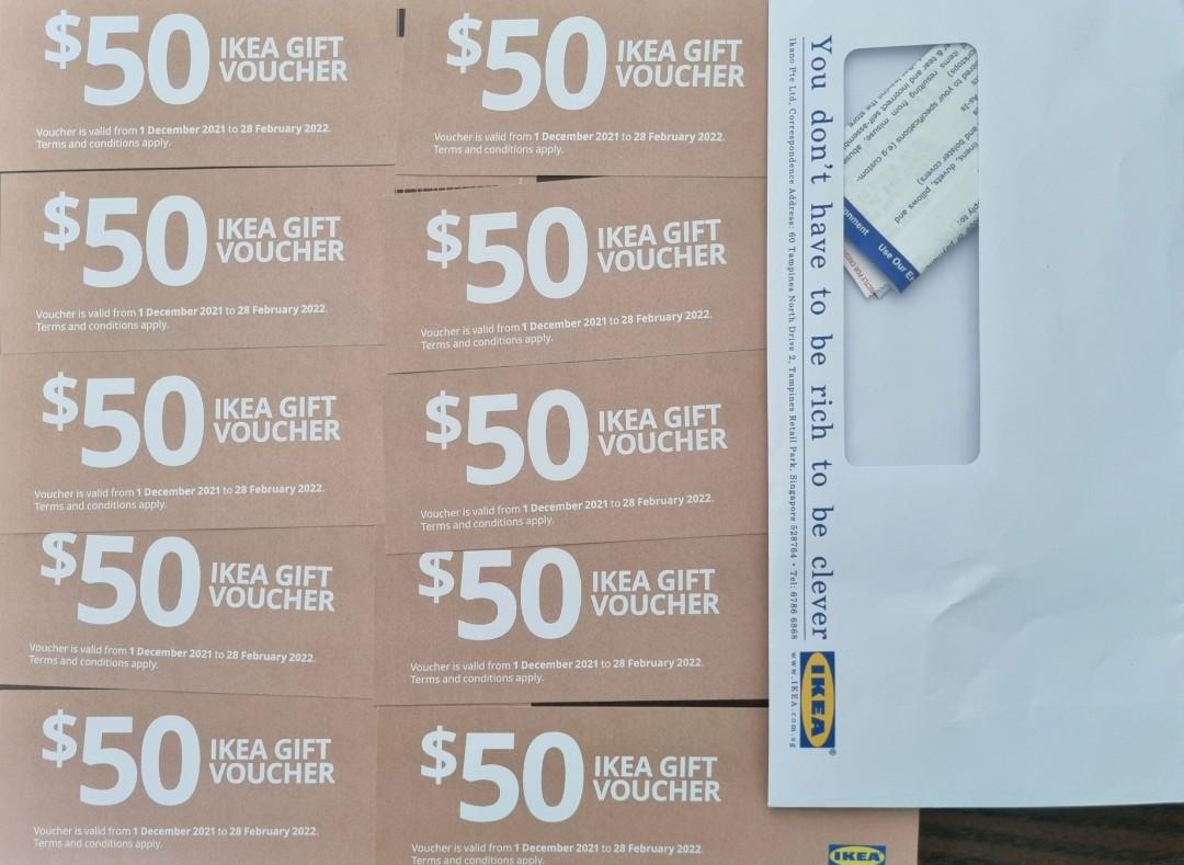 Ikea voucher 10 x 47, Tickets & Vouchers, Vouchers on Carousell