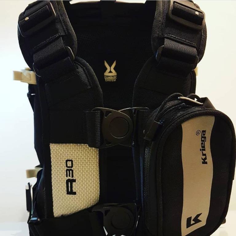 KRIEGA R30 WATERPROOF MOTORCYCLE BACKPACK c/w KRIEGA HARNESS POCKET