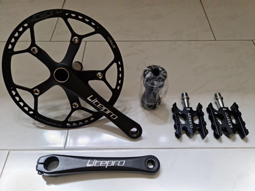 Litepro Hollowtech 130BCD Crankset 53T Chainring with Chain Guard