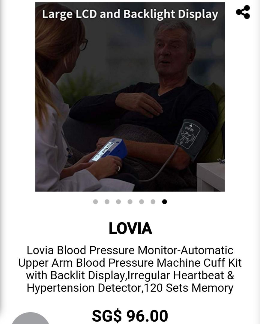Lovia Blood Pressure Monitor-Automatic Upper Arm Blood Pressure Machine Cuff Kit with Large Display,Irregular Heartbeat & Hypert