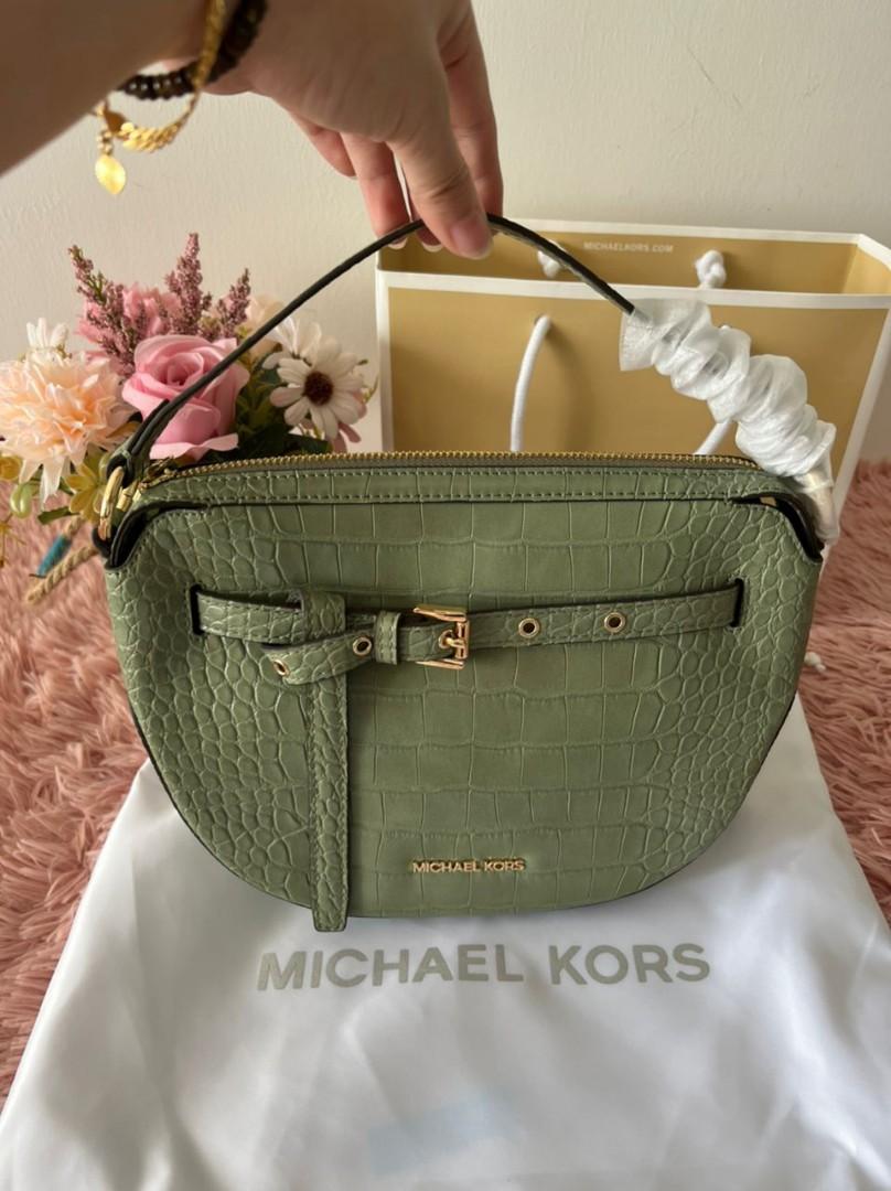 Michael Kors Bags | Michael Kors Emilia Half Moon Crossbody Bag | Color: Brown | Size: Os | Alelex7s's Closet