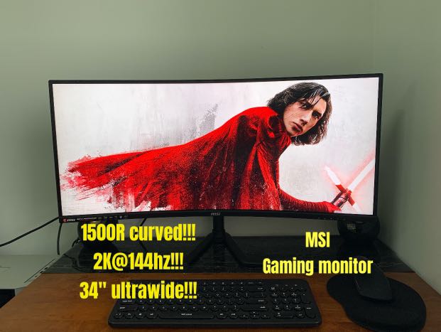 Msi 34 Wqhd 144hz Ultrawide Gaming Monitor Computers Tech Parts Accessories Monitor Screens On Carousell