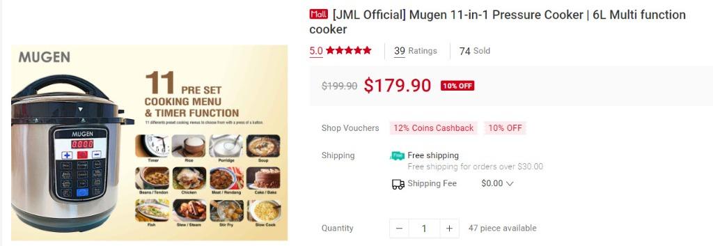 Mugen pressure cooker review shop