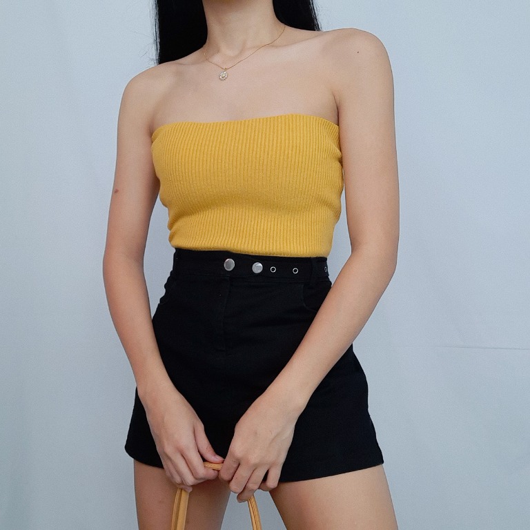 Mustard yellow tube top online