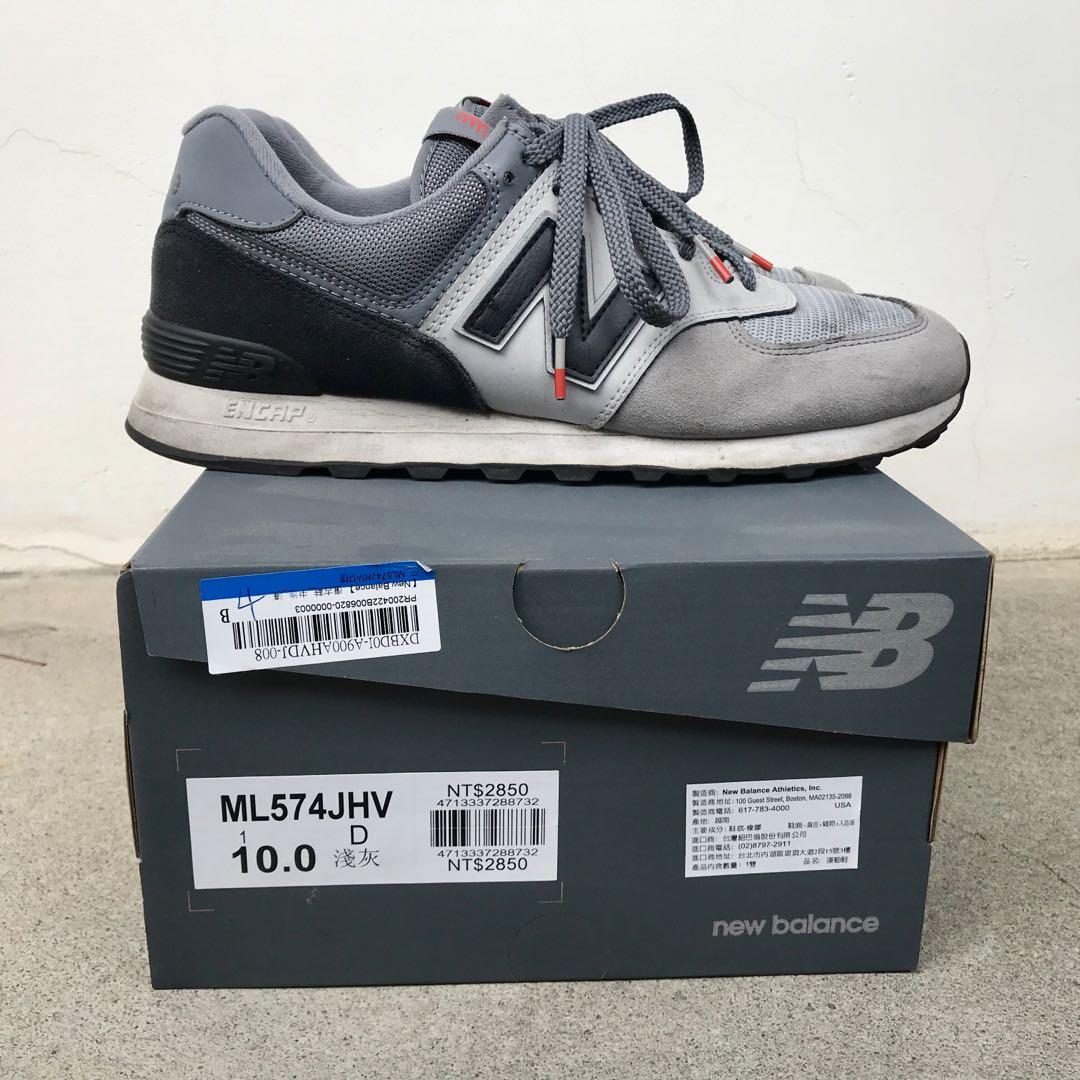二手）new balance 574 紐巴倫休閒鞋運動鞋慢跑鞋US10 ML574JHV, 他的時尚, 鞋, 運動鞋在旋轉拍賣