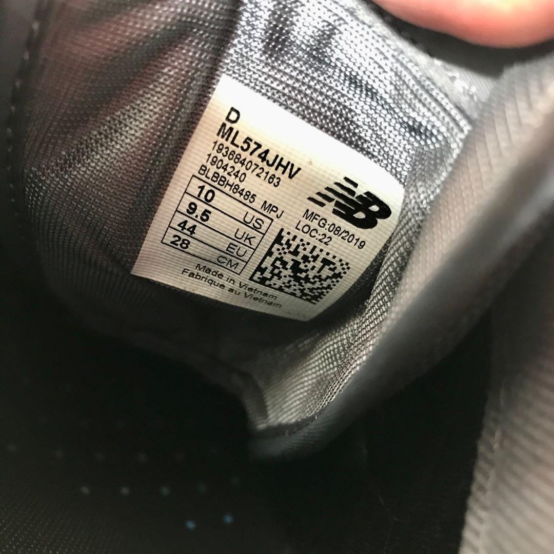 二手）new balance 574 紐巴倫休閒鞋運動鞋慢跑鞋US10 ML574JHV, 他的時尚, 鞋, 運動鞋在旋轉拍賣