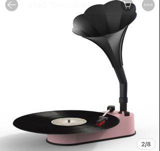 *NEW* Turntable Record Player with Horn Speaker for 33/45 RPM Records,Mini Gramophone Supporting Bluetooth Playback Pink