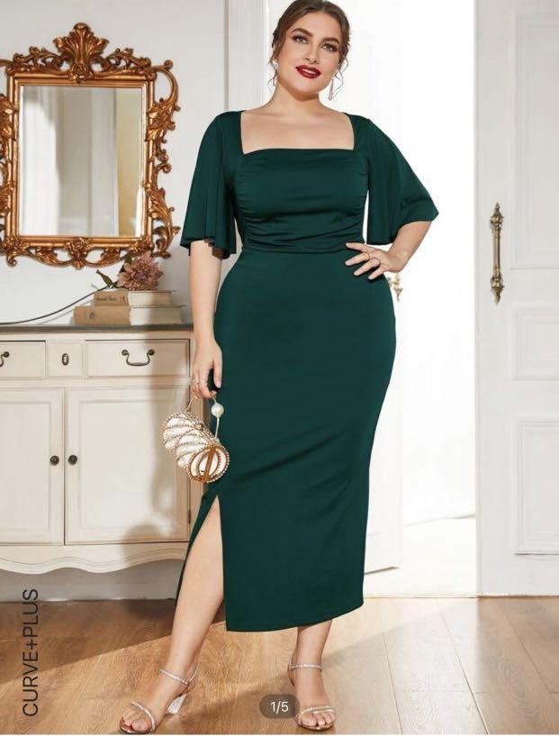 Formal Wear Neiman Marcus Emerald Green Dress Plus Size Elegant Velvet  Dresses CUUP