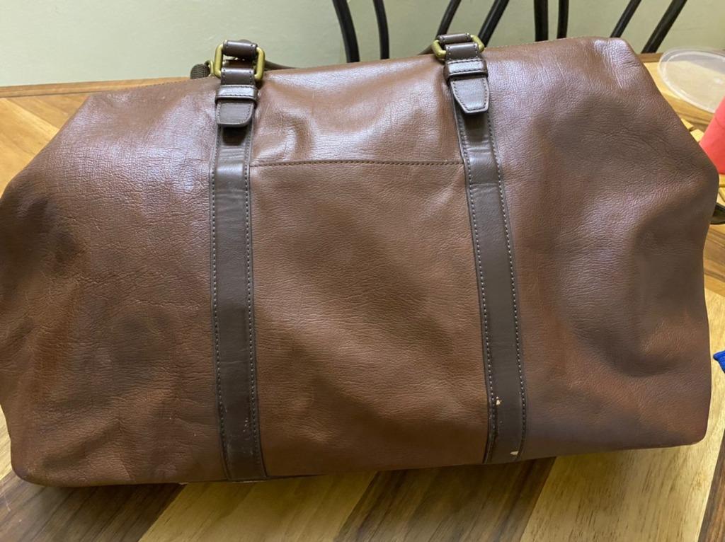 PRELOVED FOSSIL EVAN DUFFLE BROWN