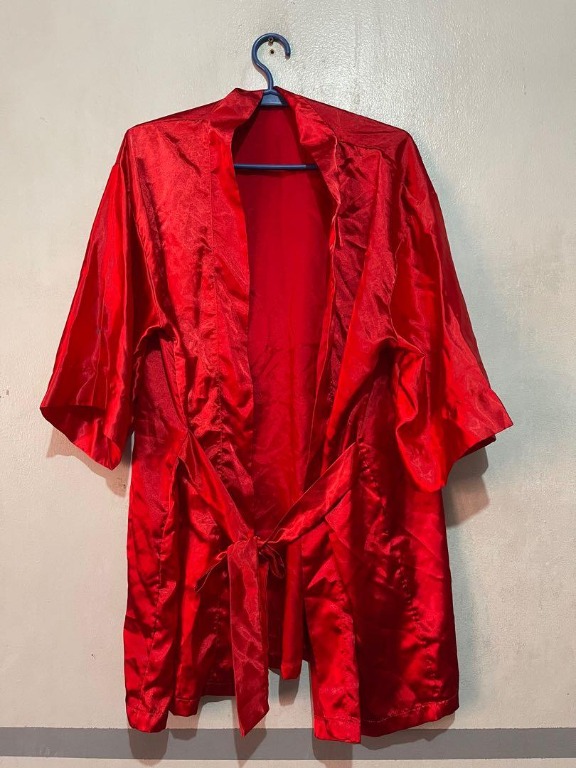 Red silk robe, Women's Fashion, Undergarments & Loungewear on Carousell