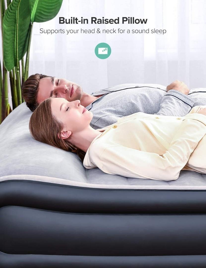 Sable Double Size Air Bed with Built-in Electric Pump and Pillow Inflatable Air Mattress Comfortable Flocked Top 228 x 152 x 43 cm Sable Double Size Air Bed with Built-in Electric Pump and Pillow Inflatable Air Mattress Comfortable Flocked Top 228 x 152 x 43 cm