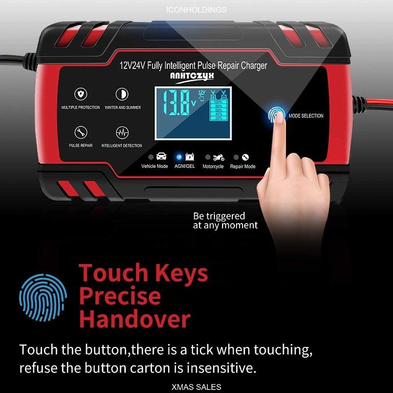 !Sale! ANHTCZYX Car Battery Charger, 12V 8A/24V 4A, suitable for golf