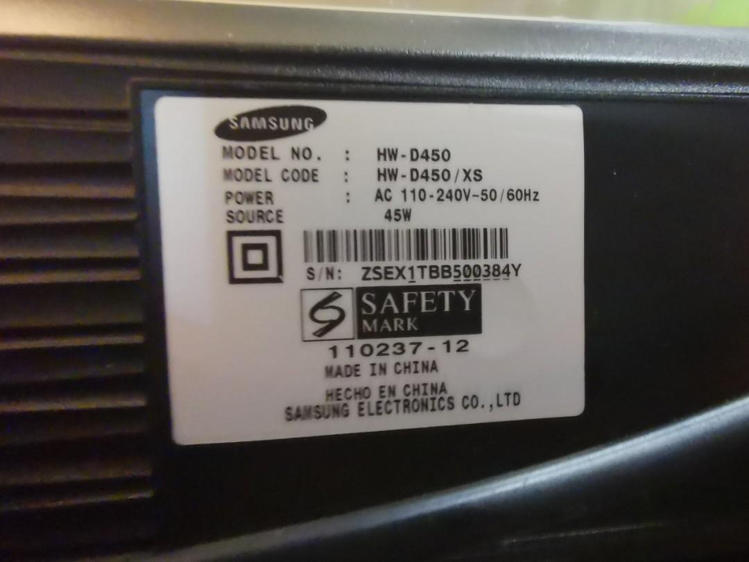 Samsung Soundbar + Subwoofer +Remote, TV & Home Appliances, TV & Entertainment, Entertainment