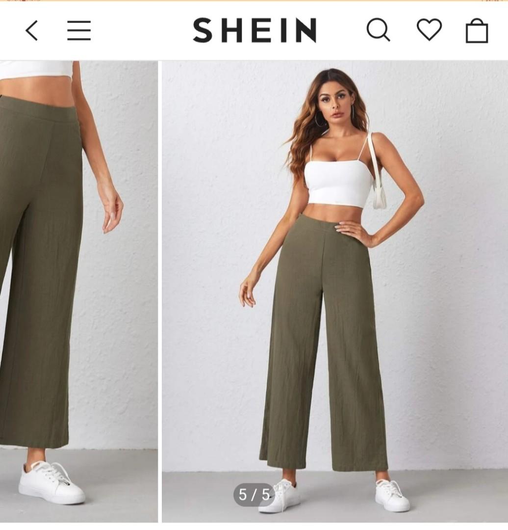 Shein wide leg pants, Women's Fashion, Bottoms, Other Bottoms on Carousell