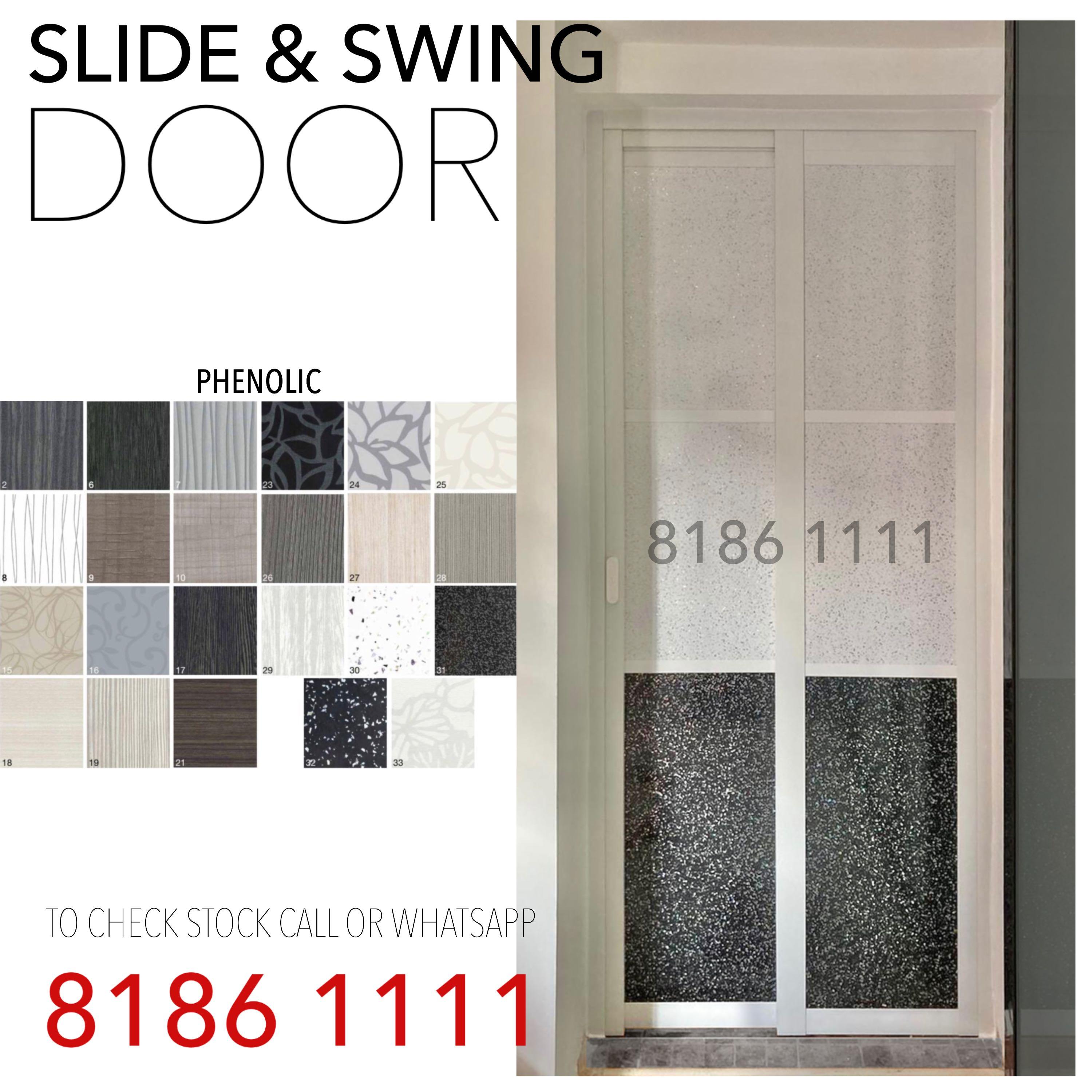 Slide and swing SK Toilet bathroom door, Furniture & Home Living