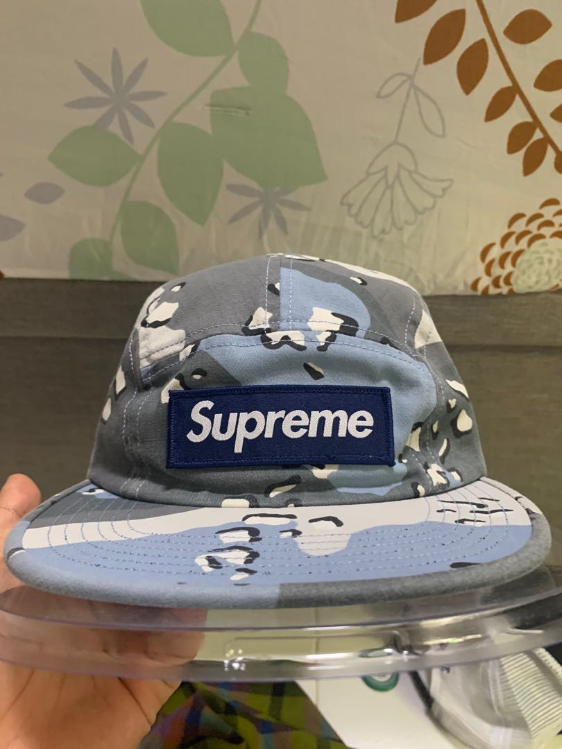 blue camo supreme hat