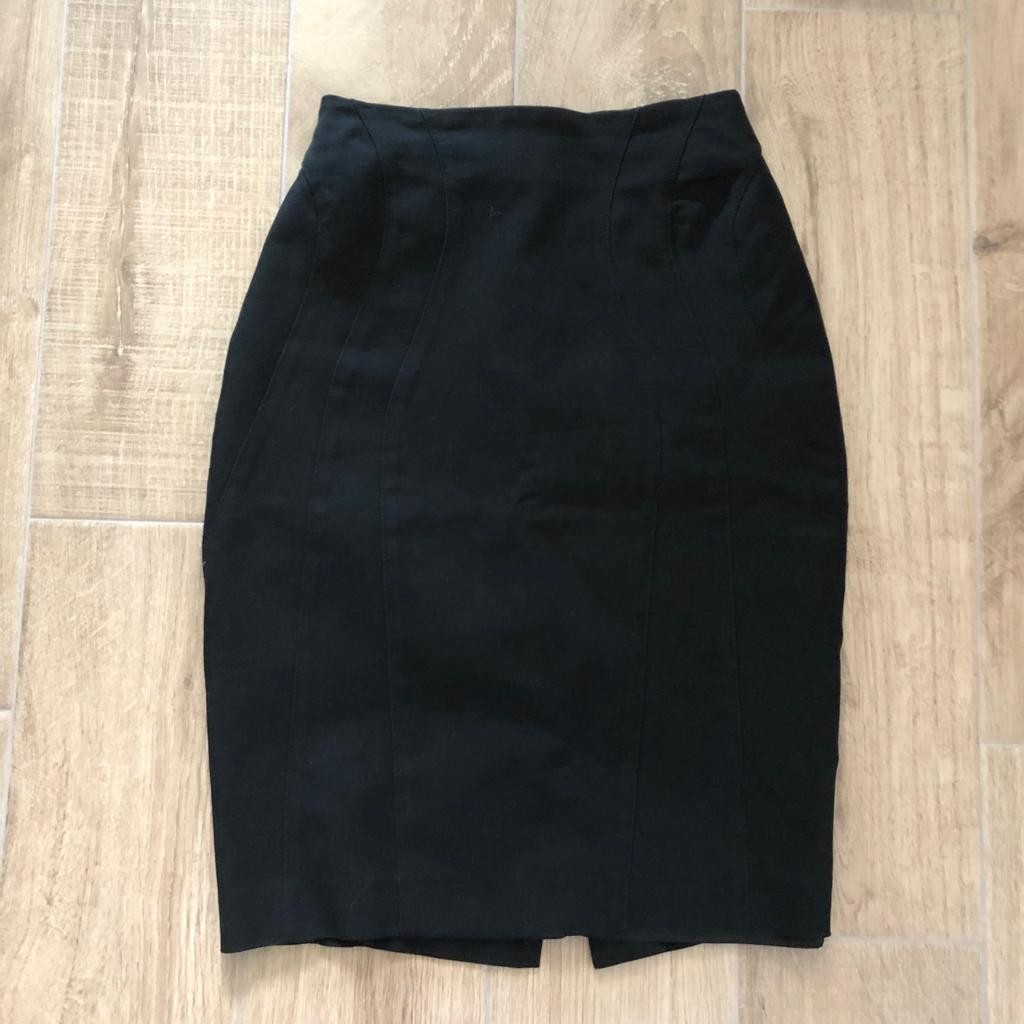 Sz 00 Xxs From Usa Bebe Black Panel Work Pencil Skirt Women S Fashion Bottoms Skirts On Carousell