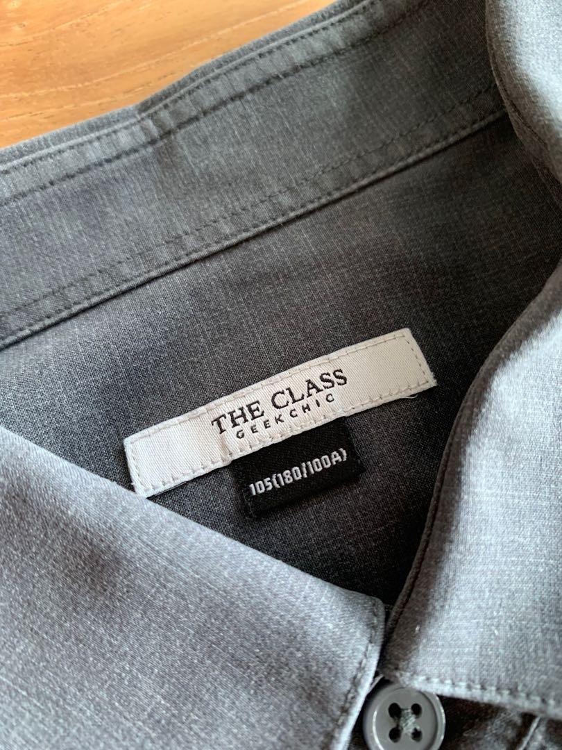 The Class Geek Chic Long Sleeve Grey Shirt Men S Fashion Tops Sets Formal Shirts On Carousell