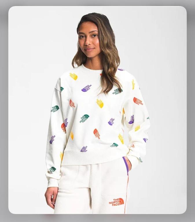 TNF Red Label Women s Colorblock Cropped Logo Crew Sweater Carousell