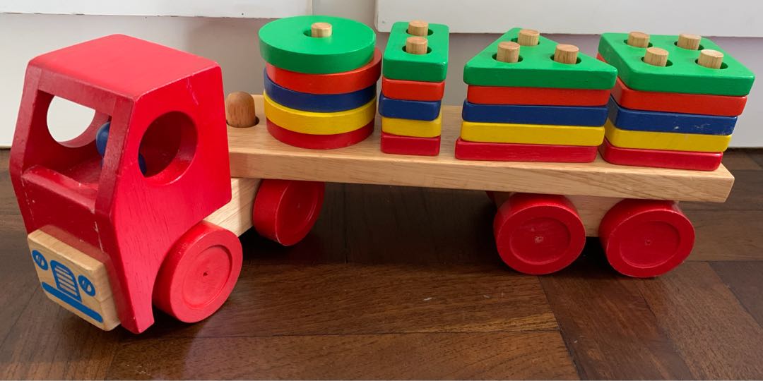 Wooden truck shape sorter, Hobbies & Toys, Toys & Games on Carousell