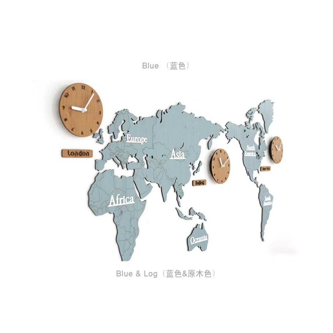 World Map Clock / Korea Designer Clock / Handmade / Watch / Casio