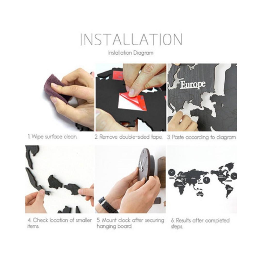 World Map Clock / Korea Designer Clock / Handmade / Watch / Casio