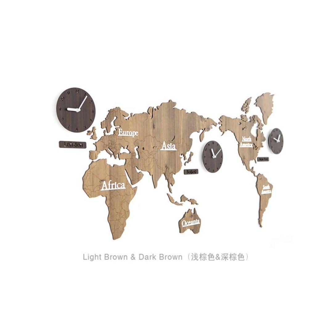 World Map Clock / Korea Designer Clock / Handmade / Watch / Casio