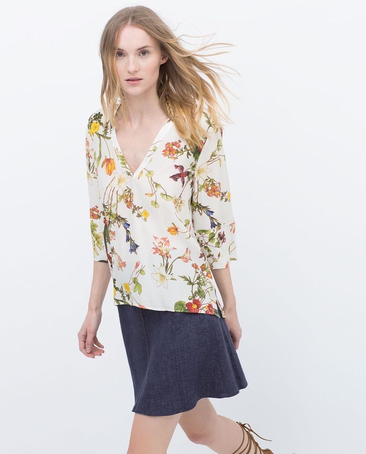 Zara floral print top, Women's Fashion, Women's Clothes, Tops on Carousell