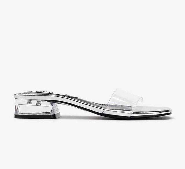 zara clear strap mules
